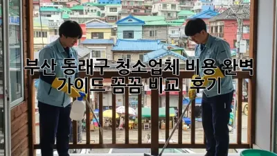 부산 동래구 청소업체 비용💰 완벽 가이드: 꼼꼼 비교 & 후기